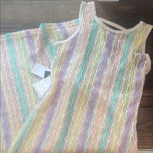 NWT Miken Swim Crochet boho style pastel swim cover